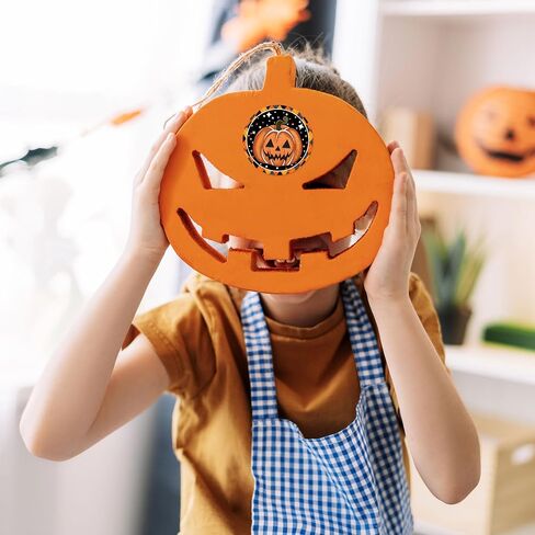 Zawe Halloween Sticker Roll 500pcs 1.5 "Guit Ghosts Evil Pumpkins Self-Defive Round Designs Designe Envelope Seals Label for Fall Party Supplies Deforge Decoration in Kuwait