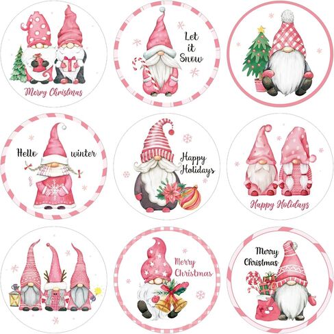 Epakh 540 Pcs Gnome Xmas Envelope Stickers, Merry Christmas Stickers Adhesive Round Xmas Label Tags for Card Holiday Gift Decor, 1.2 Inch(Vivid Style) in Saudi Arabia