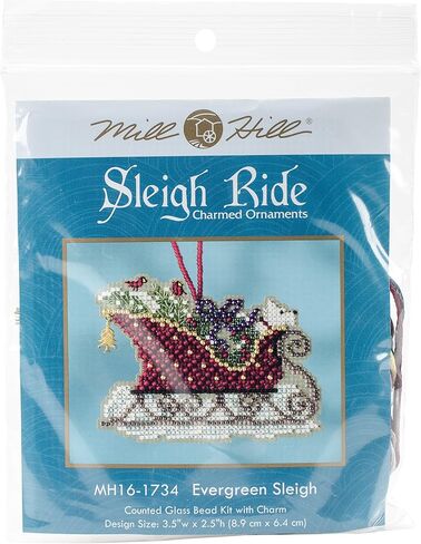 Mill Hill Evergreen Sleigh Beded Schitch Kit Charmed Orments 2017 Sleigh Ride MH161734 in Saudi Arabia