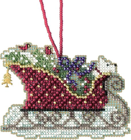 Mill Hill Evergreen Sleigh Beded Schitch Kit Charmed Orments 2017 Sleigh Ride MH161734 in Saudi Arabia