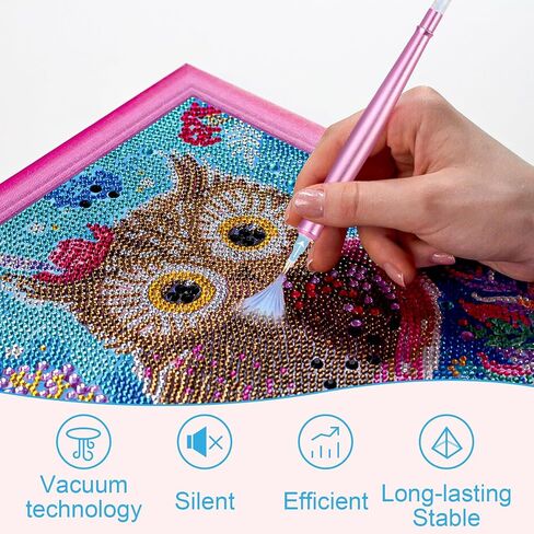 Electric Diamond Art Painting Pen, Upgraded Diamond Art Accessories Tools, Electric Diamond Painting Pen Kits with Vacuum, Diamond Paint Tool with Storage Tray -Without Wax in Saudi Arabia