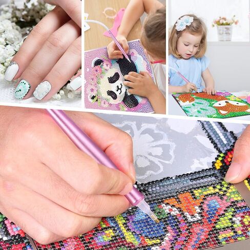 Electric Diamond Art Painting Pen, Upgraded Diamond Art Accessories Tools, Electric Diamond Painting Pen Kits with Vacuum, Diamond Paint Tool with Storage Tray -Without Wax in Saudi Arabia