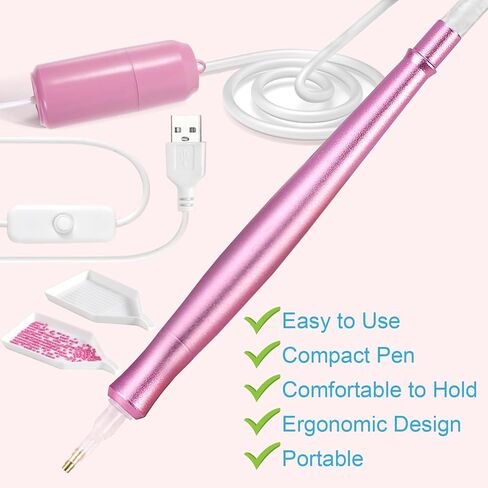 Electric Diamond Art Painting Pen, Upgraded Diamond Art Accessories Tools, Electric Diamond Painting Pen Kits with Vacuum, Diamond Paint Tool with Storage Tray -Without Wax in Saudi Arabia