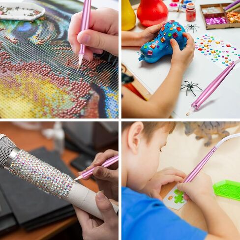 Electric Diamond Art Painting Pen, Upgraded Diamond Art Accessories Tools, Electric Diamond Painting Pen Kits with Vacuum, Diamond Paint Tool with Storage Tray -Without Wax in Saudi Arabia