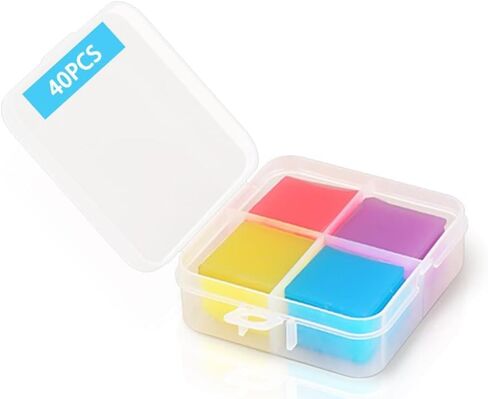 Oukitoymer 100pcs لوحة الماس الصلصال الصلصال ، شمع فن الماس الملون مع صندوق تخزين للمبتدئين المهنيين عبر غرزة DIY Tool Supplies Supplies ، 2 × 2 سم in Kuwait