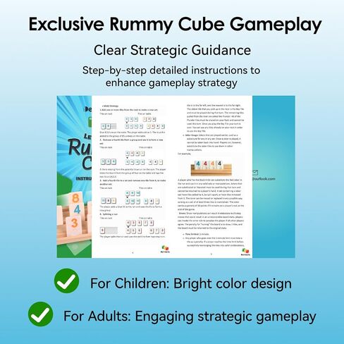 لعبة Rummy Cube Game 6-8 لاعبين مع قضية سفر محمولة ، 214 Melamine Rummy Tiles & 8 حاملي خشبي ، لعبة لوحة استراتيجية الأسرة الكلاسيكية للبالغين أطفال in Kuwait