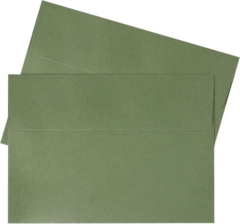 Granhoolm 100 Pack Green 5x7 Occores ، Sage Green A7 Acanges ، 5.25 × 7.25 بوصة ، 120 GSM ورقة سميكة ، ختم ذاتي ، مظاريف بطاقة هدية ، مظروف 5 × 7 للدعوات (5.25 × 7.25 بوصة) in Kuwait