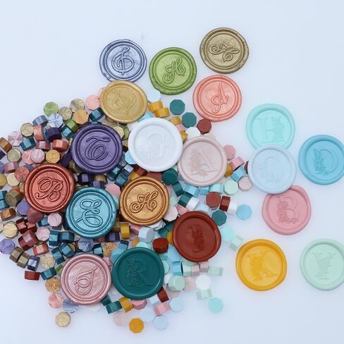 1250 Pcs Assorted Color Sealing Wax Beads Bulk - 48 Colors Wax Seal Pellets Kit for Stamp Seals, Wedding Invitations, Envelope Sealing, DIY Crafts - Multicolor Pellets for Gift Ideas (A, 48) in Kuwait