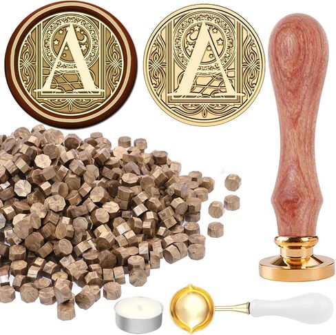 Alphabet B Wax Seal Kit عتيقة Starry Orinial B ختم الختم مع 120 حبات ختم شمع الذهب العتيقة لأظرف عيد الميلاد in Kuwait