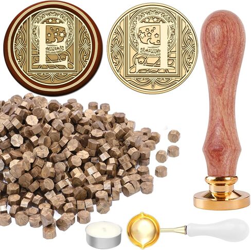 Alphabet B Wax Seal Kit عتيقة Starry Orinial B ختم الختم مع 120 حبات ختم شمع الذهب العتيقة لأظرف عيد الميلاد in Kuwait