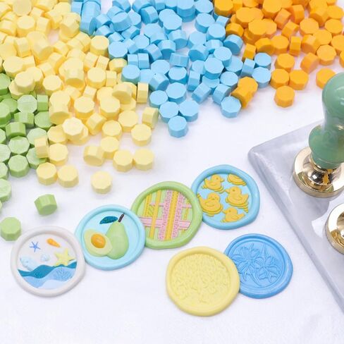 400pcs حبات وردية اللون الوردي ، وردي شاحب مع 3 ألوان مجموعة ختم الشمع لختم ختم الشمع ، ديكور لدعوة حفل زفاف مظروف (مزيج وردي) in Kuwait