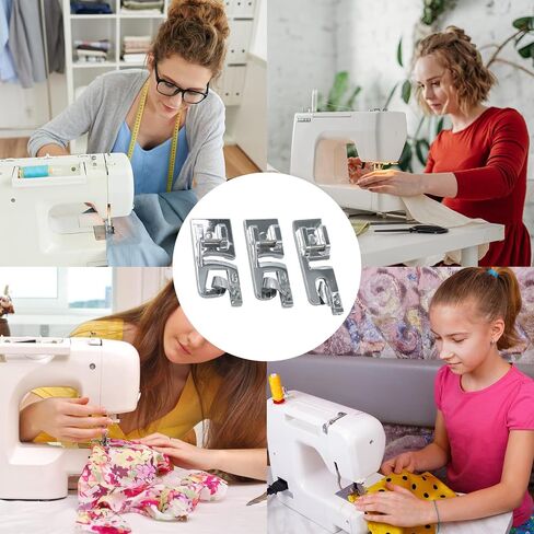 3pcs Rolled Hem Presser Foot, Sewing Hemming Set, 3mm 4mm 6mm, Suitable for Low Shank Snap-on Sewing Machines Such as Singer, Brother, Janome, Juki, Babylock, Elna, Kenmore, White, Necchi, Etc in Saudi Arabia