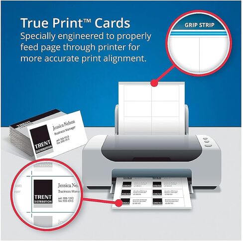 Avery 8869 Print-to-The-Edge True Print Business Cards, Inkjet, 2x3 1/2, Wht, 160/Pk in Kuwait