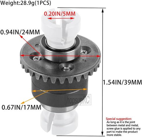 RC 30T 0.8Mod V2 Upgrades Part Steel Metal Main Gear & Differential Case for 1/18 Granite,Typhon,Mojave Grom Mega 380 Rc Car. Assembled Differential Hops Up,2PCS,Black(ARA311177V2) in Saudi Arabia