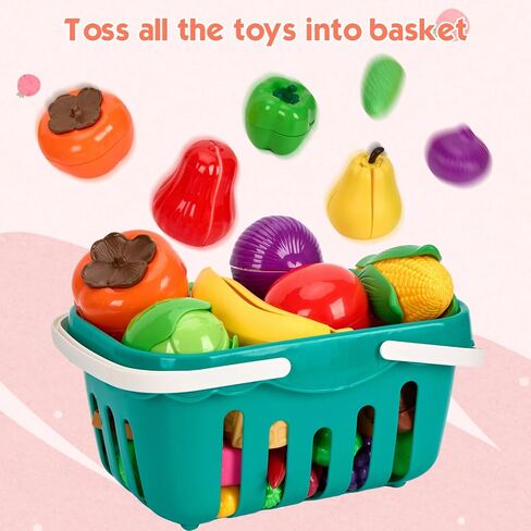 200Pcs Mini Play Kitchen Accessories for Kids, Pretend Cooking Playset with Cookware, Tableware & 2 Fruit Sets, Learning Gift for Girls, Boys, Toddlers, Pink in Kuwait