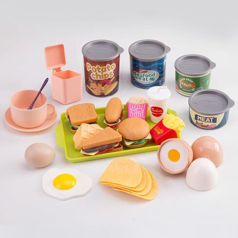 200Pcs Mini Play Kitchen Accessories for Kids, Pretend Cooking Playset with Cookware, Tableware & 2 Fruit Sets, Learning Gift for Girls, Boys, Toddlers, Pink in Kuwait