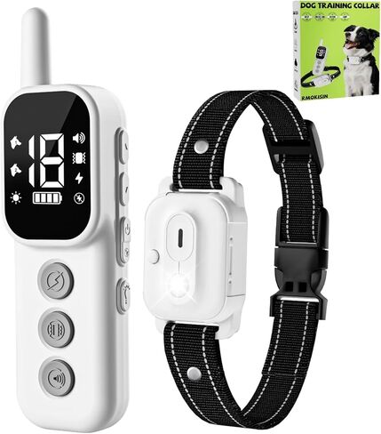 Dog Shock Collar, Dog Training Collar with Remote Control 3300FT Range, Electric Collar with Smart Light, Rechargeable Waterproof E Collar for Small Medium Large Dogs in Kuwait