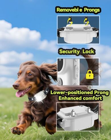 Dog Shock Collar, Dog Training Collar with Remote Control 3300FT Range, Electric Collar with Smart Light, Rechargeable Waterproof E Collar for Small Medium Large Dogs in Kuwait