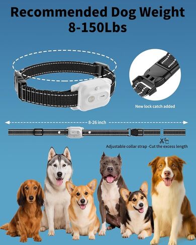 Dog Shock Collar, Dog Training Collar with Remote Control 3300FT Range, Electric Collar with Smart Light, Rechargeable Waterproof E Collar for Small Medium Large Dogs in Kuwait