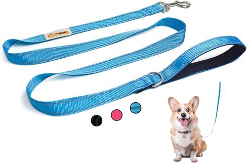 YALAVA 4FT Dog Leash with Soft Padded Handle, Heavy Duty Nylon Reflective Dog Leashes, Fits Small Medium or Large Dogs, Black in Kuwait