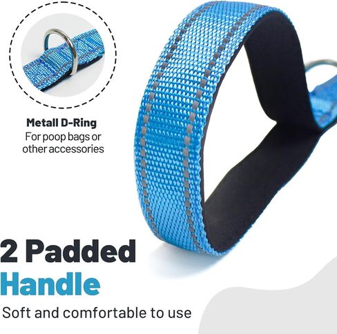 YALAVA 4FT Dog Leash with Soft Padded Handle, Heavy Duty Nylon Reflective Dog Leashes, Fits Small Medium or Large Dogs, Black in Kuwait