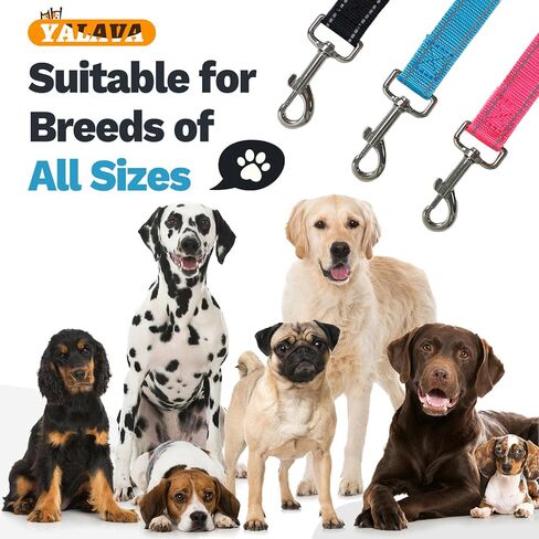 YALAVA 4FT Dog Leash with Soft Padded Handle, Heavy Duty Nylon Reflective Dog Leashes, Fits Small Medium or Large Dogs, Black in Kuwait