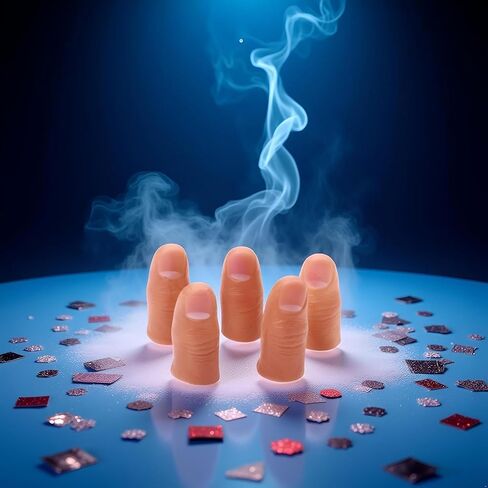 5Pcs Hard Thumb Tip Finger, Magic Trick Fingers,Fake Magic Tricks Close up Magic Appear Vanish Magic Fake Finger Trick Prop Accessories for Magicians in Saudi Arabia