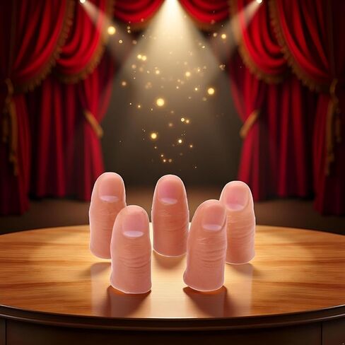 5Pcs Hard Thumb Tip Finger, Magic Trick Fingers,Fake Magic Tricks Close up Magic Appear Vanish Magic Fake Finger Trick Prop Accessories for Magicians in Saudi Arabia