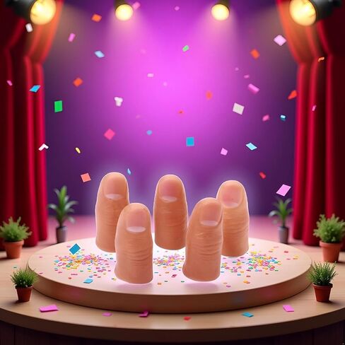 5Pcs Hard Thumb Tip Finger, Magic Trick Fingers,Fake Magic Tricks Close up Magic Appear Vanish Magic Fake Finger Trick Prop Accessories for Magicians in Saudi Arabia