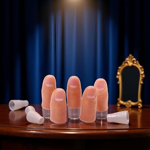 5Pcs Hard Thumb Tip Finger, Magic Trick Fingers,Fake Magic Tricks Close up Magic Appear Vanish Magic Fake Finger Trick Prop Accessories for Magicians in Saudi Arabia