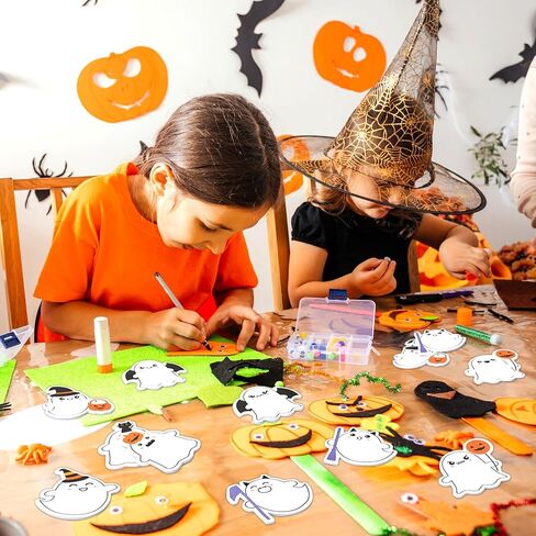 Whaline 24 Packs Halloween Sticky Notes Cute Boo Ghost Notepads 12 Designs Trick or Treat Reminder Memo Pads for Annotating Books Office Study Supplies in Saudi Arabia