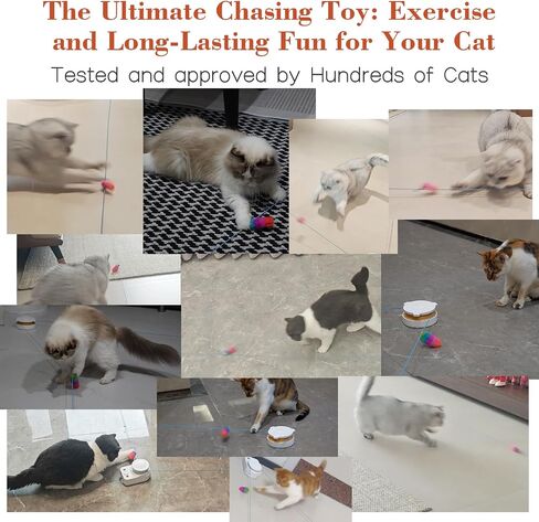 Interactive Cat Toy Accessories Kit – Replacement Plush & Rope Attachments for Indoor Cats, Compatible with Automatic Cat Chase Toy in Kuwait