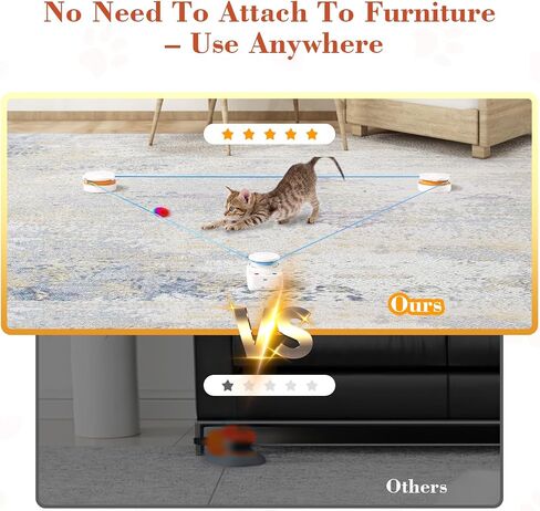 Interactive Cat Toy Accessories Kit – Replacement Plush & Rope Attachments for Indoor Cats, Compatible with Automatic Cat Chase Toy in Kuwait