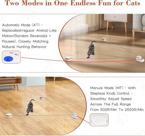 Interactive Cat Toy Accessories Kit – Replacement Plush & Rope Attachments for Indoor Cats, Compatible with Automatic Cat Chase Toy in Kuwait