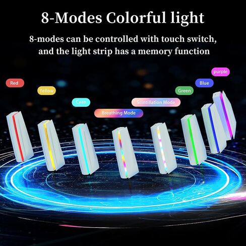 Dustproof PS5 Cooling Fan, JDGPOKOO PS5 Fan with 7 Modes RGB Light, Low Noise Cooler for Playstation 5 Digital & Disc Edition, 3 Speed 4000/4200/4500RPM, Independent Touch Switch, 2 USB Port (White) in Kuwait