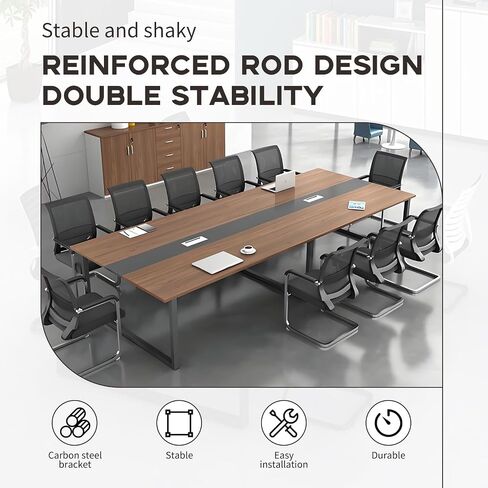 Large Conference Table – Modern Office Meeting Table with Metal Frame, Durable Scratch-Resistant Top, Multiple Sizes & Colors, Training Room, Boardroom & Collaboration Desk in Saudi Arabia