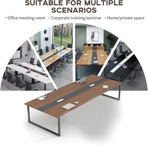 Large Conference Table – Modern Office Meeting Table with Metal Frame, Durable Scratch-Resistant Top, Multiple Sizes & Colors, Training Room, Boardroom & Collaboration Desk in Saudi Arabia