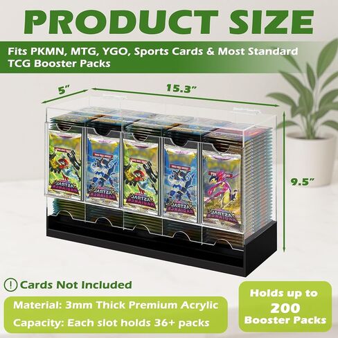 5-Slot Booster Pack Dispenser with Non-Slip Base,Acrylic Card Pack Dispenser Fits 200 Booster Packs for Dispensing,Card Holders Storage Case for Trading Card and Sports Card Packs in Saudi Arabia
