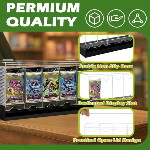 5-Slot Booster Pack Dispenser with Non-Slip Base,Acrylic Card Pack Dispenser Fits 200 Booster Packs for Dispensing,Card Holders Storage Case for Trading Card and Sports Card Packs in Saudi Arabia