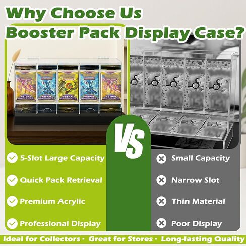 5-Slot Booster Pack Dispenser with Non-Slip Base,Acrylic Card Pack Dispenser Fits 200 Booster Packs for Dispensing,Card Holders Storage Case for Trading Card and Sports Card Packs in Saudi Arabia