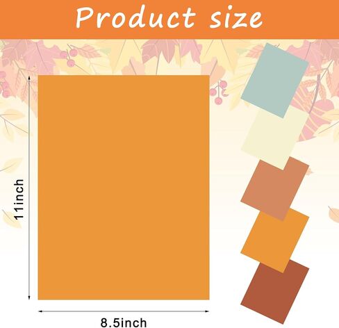 AnyDesign 50 Sheets Assorted Fall Colors Card Stock Paper Orange Blue Brown Yellow Scrapbook Paper for Autumn Thanksgiving Prints DIY Crafts Supplies, 8.5 x 11 Inch in Saudi Arabia