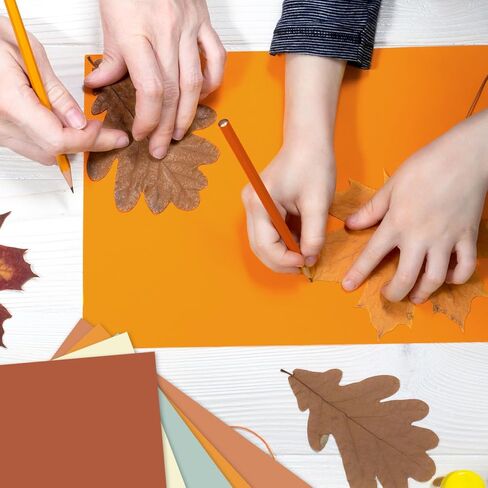 AnyDesign 50 Sheets Assorted Fall Colors Card Stock Paper Orange Blue Brown Yellow Scrapbook Paper for Autumn Thanksgiving Prints DIY Crafts Supplies, 8.5 x 11 Inch in Saudi Arabia