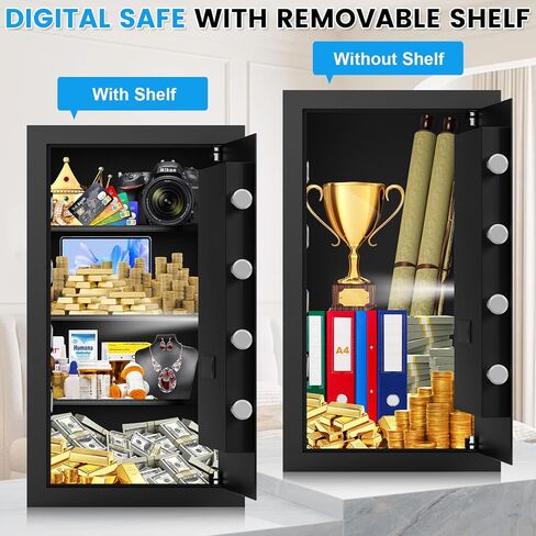 2.3 Cub Home Safe مع حقيبة مقاومة للماء ، وصندوق آمن للأمان الرقمي مع لوحة مفاتيح إلكترونية ، ومفاتيح احتياطية ، ورف قابل للإزالة ، وخزائن النار لأموال المجوهرات المنزلية. in Kuwait