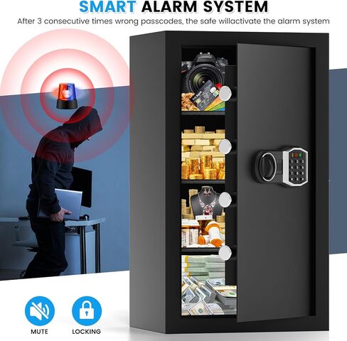 2.3 Cub Home Safe مع حقيبة مقاومة للماء ، وصندوق آمن للأمان الرقمي مع لوحة مفاتيح إلكترونية ، ومفاتيح احتياطية ، ورف قابل للإزالة ، وخزائن النار لأموال المجوهرات المنزلية. in Kuwait