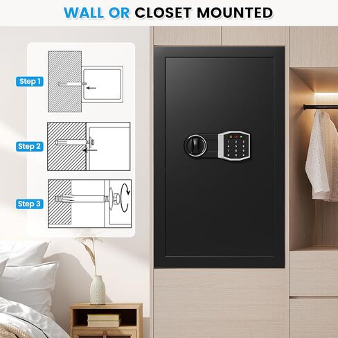 2.3 Cub Home Safe مع حقيبة مقاومة للماء ، وصندوق آمن للأمان الرقمي مع لوحة مفاتيح إلكترونية ، ومفاتيح احتياطية ، ورف قابل للإزالة ، وخزائن النار لأموال المجوهرات المنزلية. in Kuwait