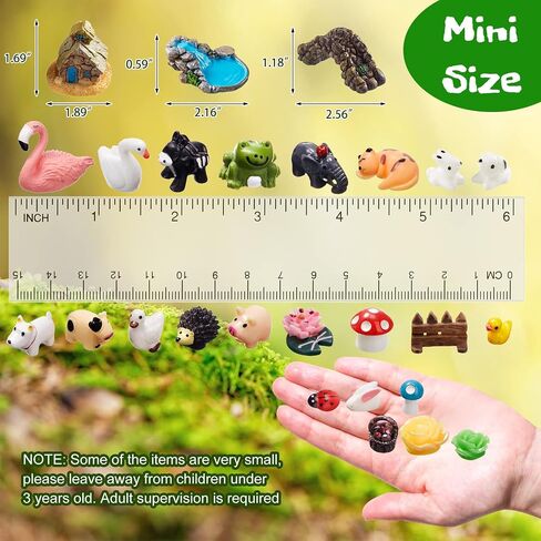 Yalikop 240 PCS ملحقات حديقة مصغرة ، بما في ذلك الحيوانات والمنازل الصغيرة والكراسي والكراسي وتزيين الدمية ، التماثيل المصغرة ، الحلي المناظر الطبيعية الصغيرة ، مجموعة DIY الحديقة ، هدية عيد ميلاد in Saudi Arabia