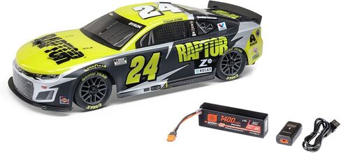LOSI 1/12 NASCAR RC RACE CAR WILLIAM BYRON NO. 24 2025 RAPTOR CHEVROLET ZL1 2S AWD تم تجاهلها على الطريق وشاحن تضمنت LOS1122524 الأسود LOS1122524 in Kuwait