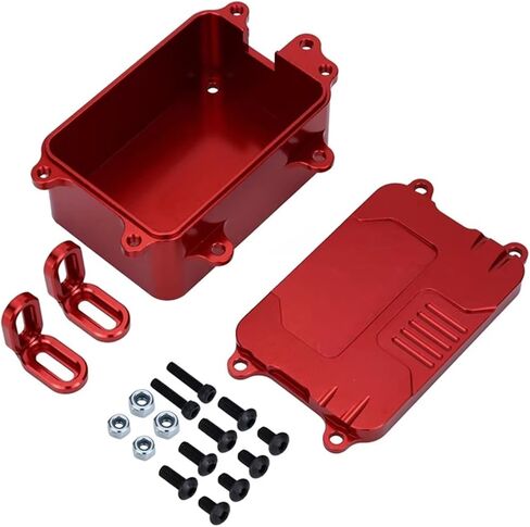 أجزاء إصلاح RC متوافقة مع SCX10 1/10 RC مركبة مركبة المتلقي المعدني مربع ESC مربع مربع الالتزامات قطع الغيار in Kuwait