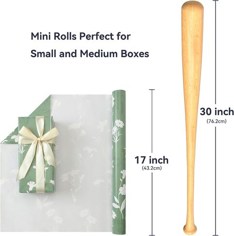 Flowers Wrapping Paper Roll-17 Inches X 32.8 Feet, Mini Roll, White Floral Design Wrap Paper for Girls Women Grandma, for Birthdays, Bridal Shower, Weddings, Anniversaries, Mother's Day, Floral Design, 1 Roll in Saudi Arabia