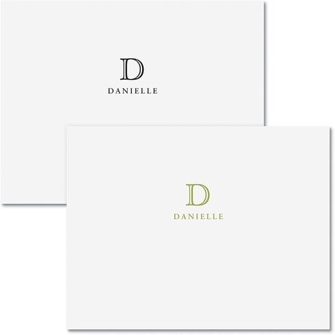 Juliet Initial Personalized Note Card Set - 24 Cards with White Envelopes, 4¼ x 5½ Inch Size, Blank Inside, Add a Name and Initial, For Thank You Notes, or Graduation Gifts in Saudi Arabia